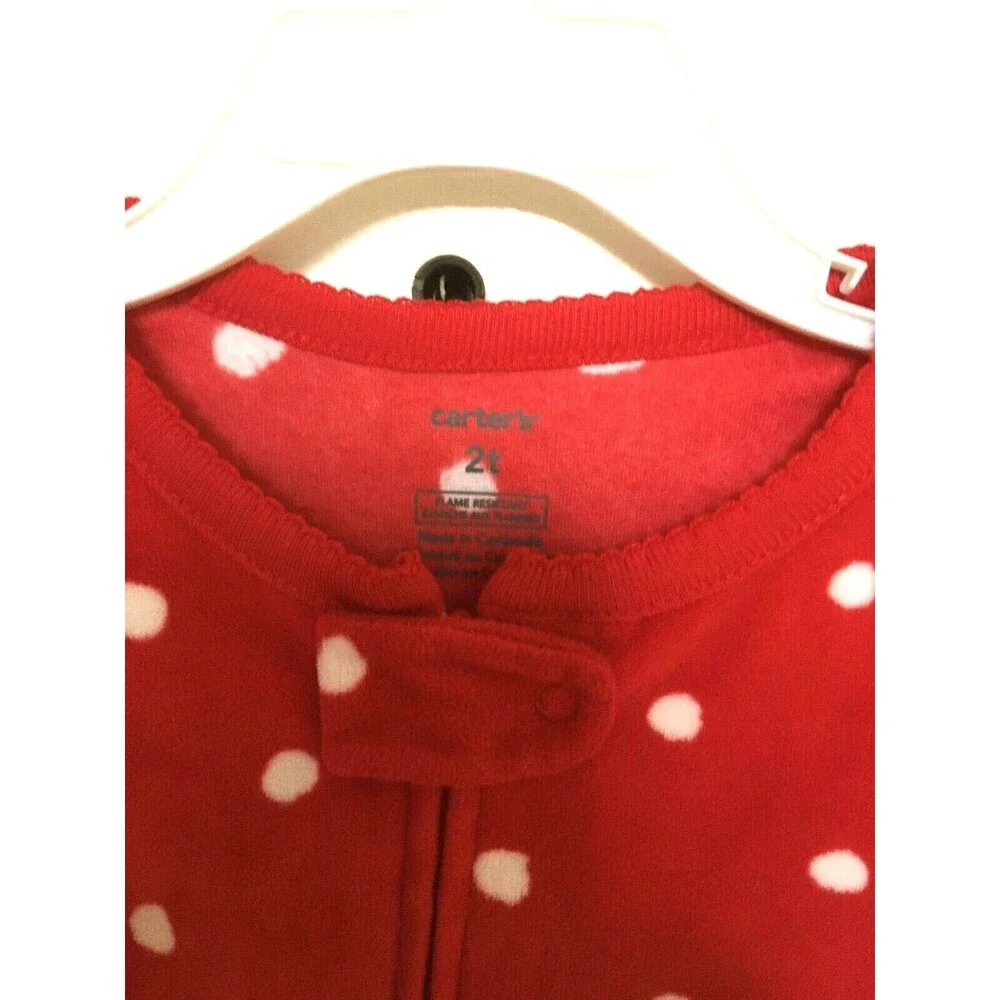 Carter's Baby Christmas Holiday PJ Pajama Lot of 2 Red White 2T Reindeer EUC